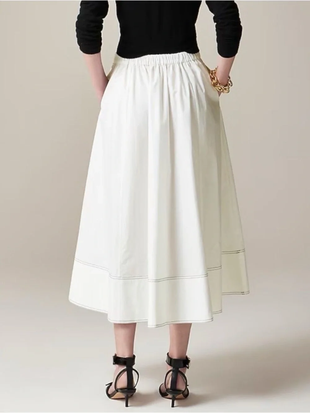 JCrew Poplin White Maxi Skirt - Picture 3 of 10